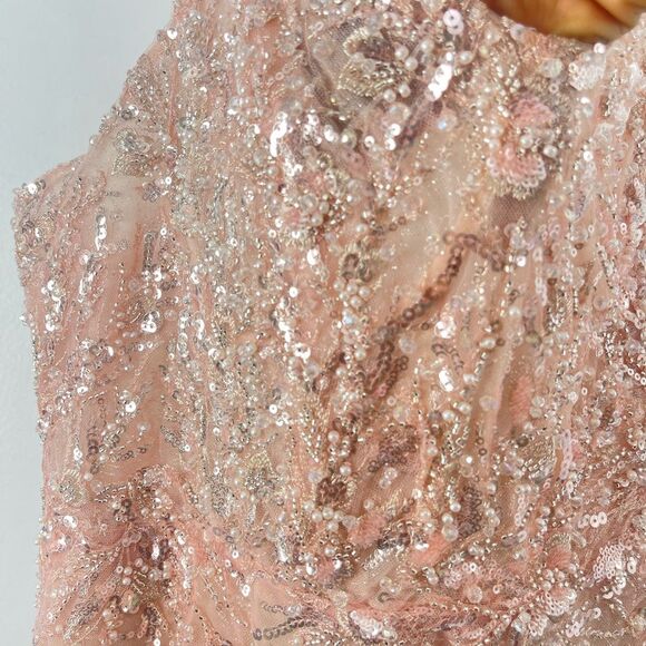 Mac Duggal 20559 Corset Bodice Floral Lace Embellished Gown, Pink, Plus Size 14 - Picture 10 of 15